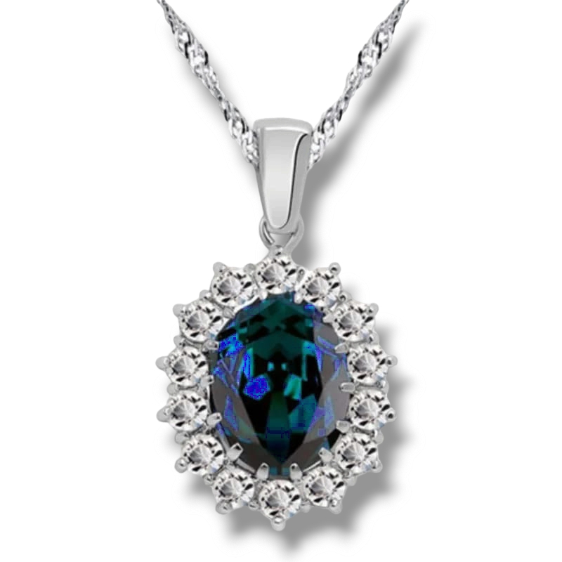 Colgante plata con circonita azul